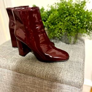 JLO eco patent leather booties.